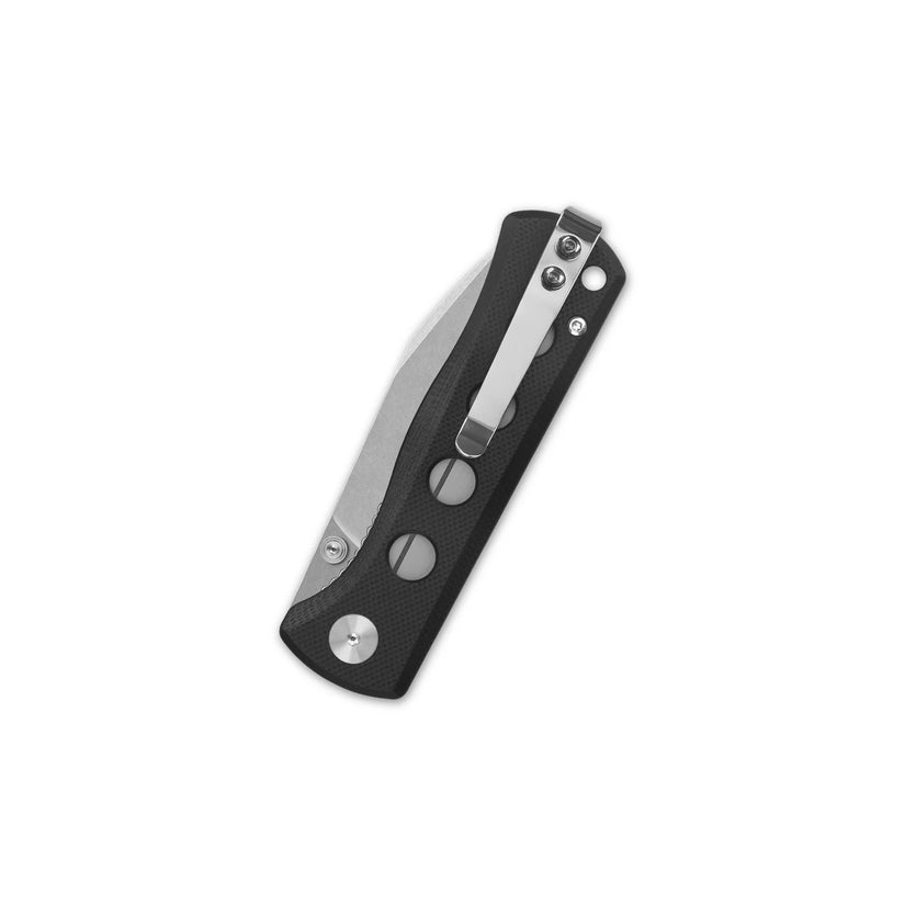 QSP Canary Folder - 2.84" 14C28N Stonewashed Blade, Black G10 Handle - QS150-A1