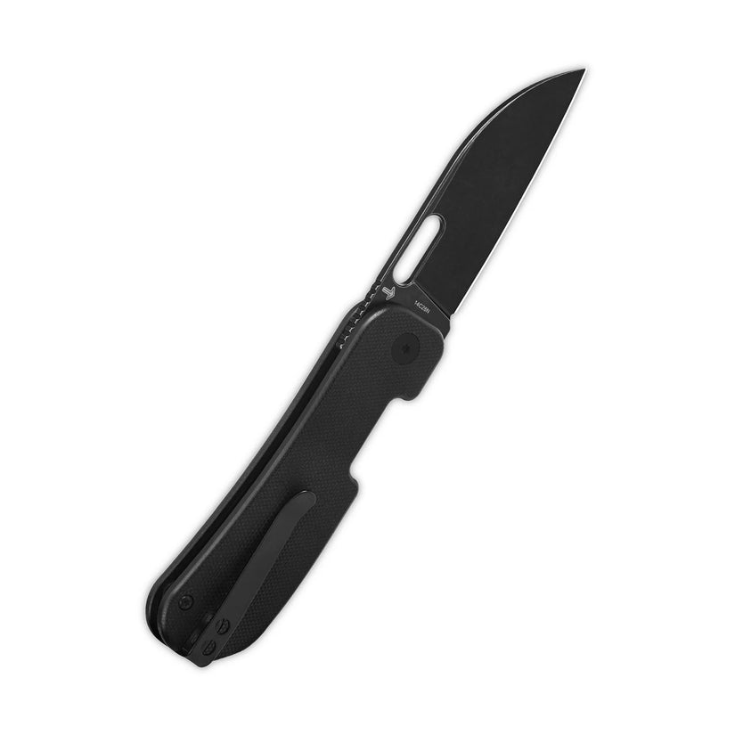QSP Variant PE - 3" 14C28N Black Stonewashed Blade, Black G10 Handle - QS154-A
