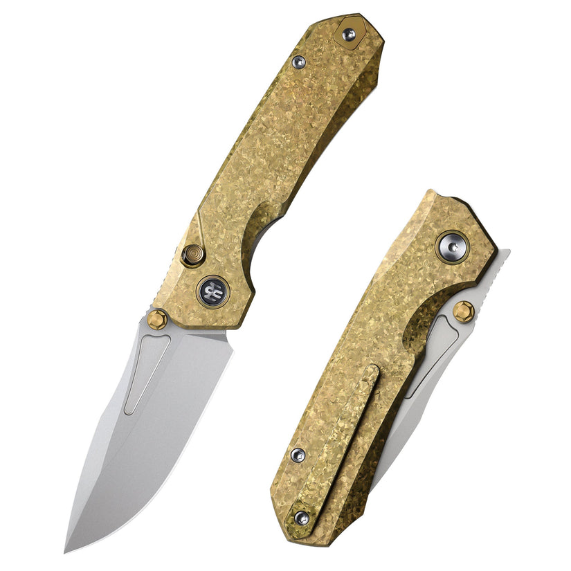 Remette RT-Rhino - 3.07" M390 Blade, Gold Crystallised Titanium Handle