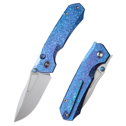 Remette RT-Rhino - 3.07" M390 Blade, Blue Crystallised Titanium Handle