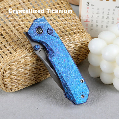 Remette RT-Rhino - 3.07" M390 Blade, Blue Crystallised Titanium Handle