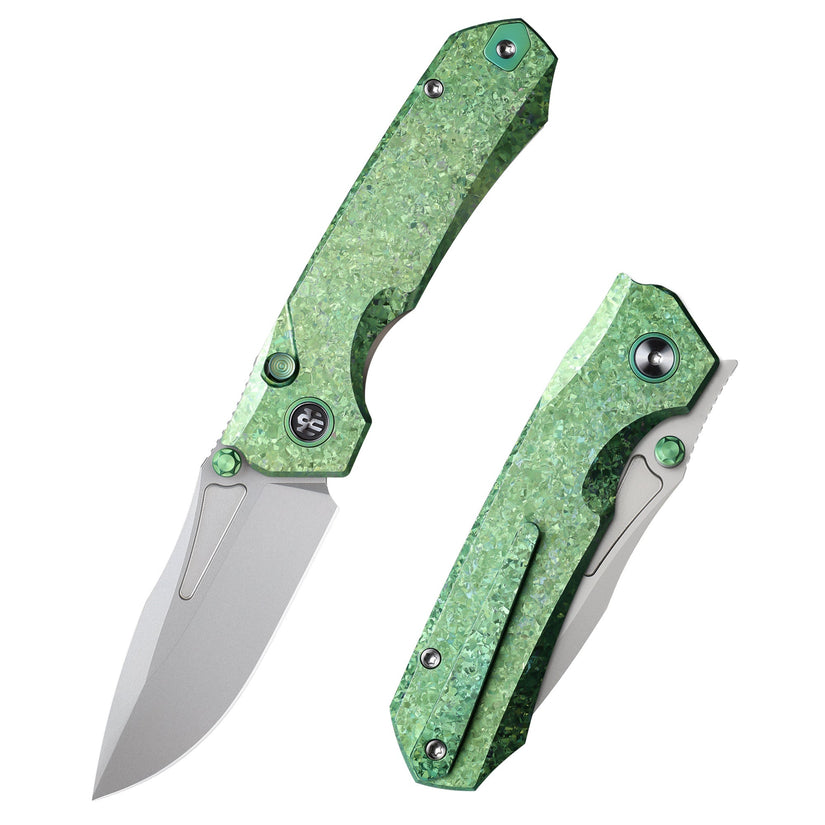 Remette RT-Rhino - 3.07" M390 Blade, Green Crystallised Titanium Handle