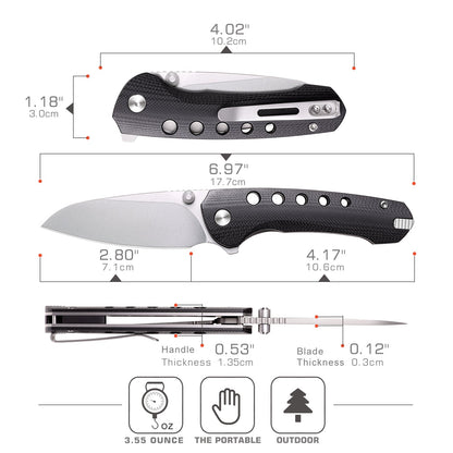 Remette RT-Bee - 2.8" 14C28N Sandblasted Blade, Black G10 Handle and Titanium Toothpick