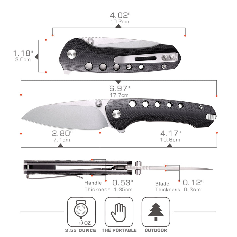 Remette RT-Bee - 2.8" 14C28N Sandblasted Blade, Black G10 Handle and Titanium Toothpick