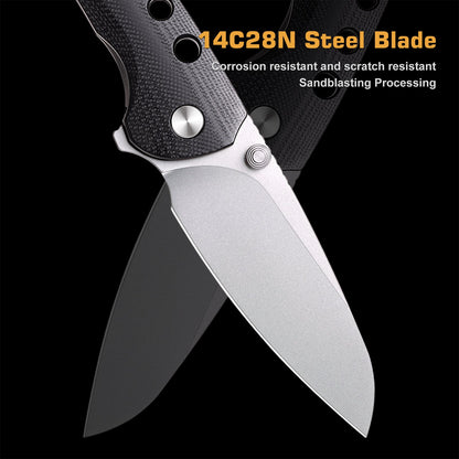 Remette RT-Bee - 2.8" 14C28N Sandblasted Blade, Black G10 Handle and Titanium Toothpick