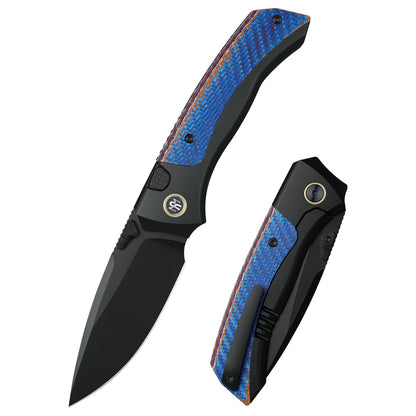 Remette RT-Steed - 3.07" M390 DLC Blade, Multicoloured Carbon Fibre and Titanium Handle