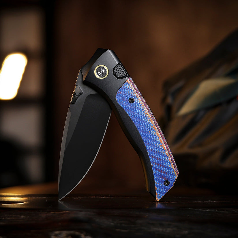 Remette RT-Steed - 3.07" M390 DLC Blade, Multicoloured Carbon Fibre and Titanium Handle
