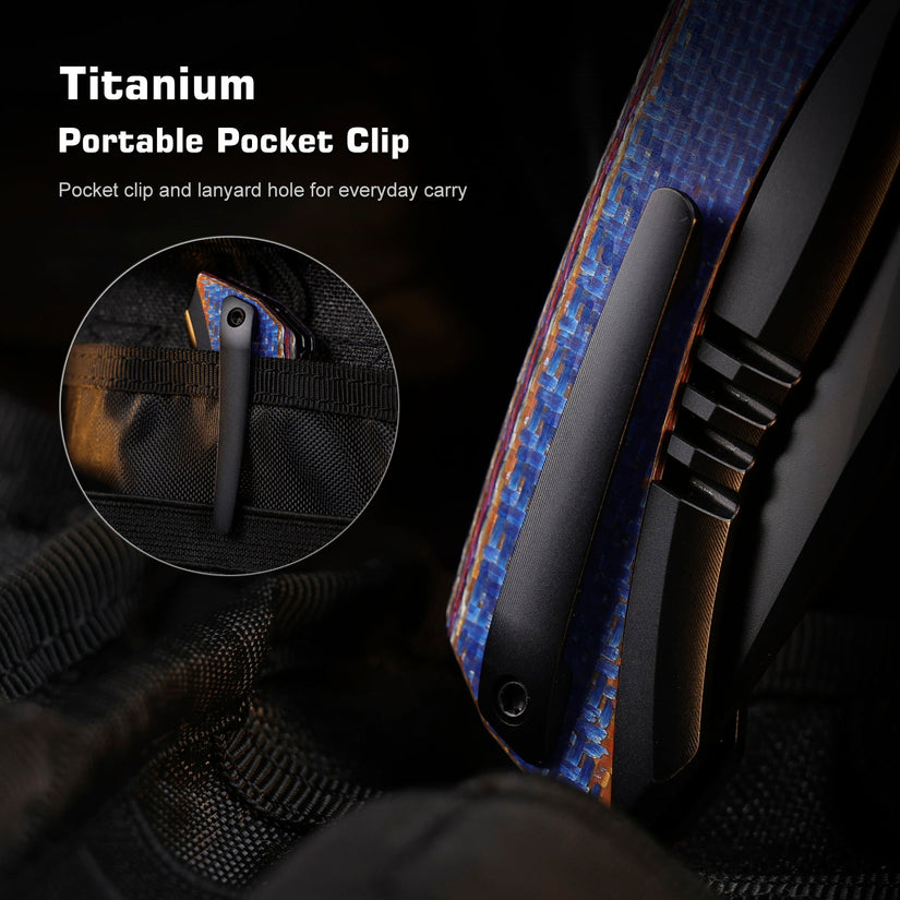 Remette RT-Steed - 3.07" M390 DLC Blade, Multicoloured Carbon Fibre and Titanium Handle