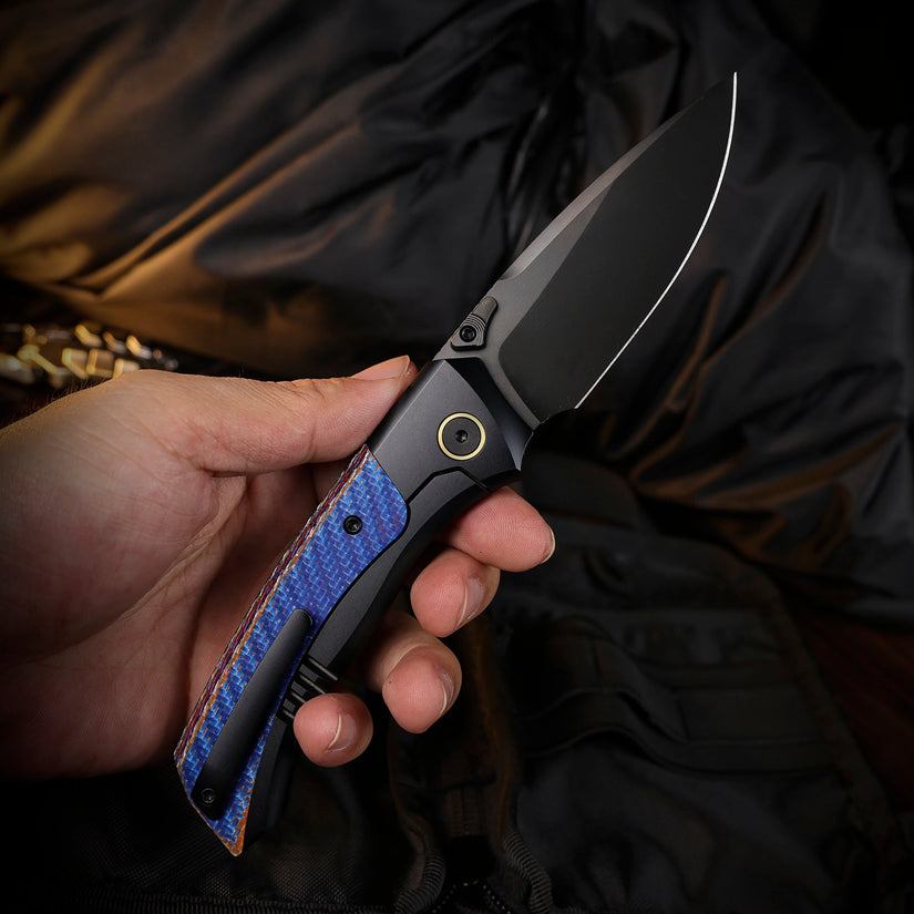 Remette RT-Steed - 3.07" M390 DLC Blade, Multicoloured Carbon Fibre and Titanium Handle
