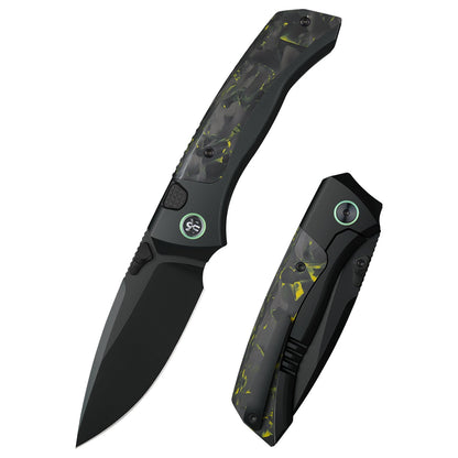 Remette RT-Steed - 3.07" M390 DLC Blade, Yellow Carbon Fibre and Titanium Handle