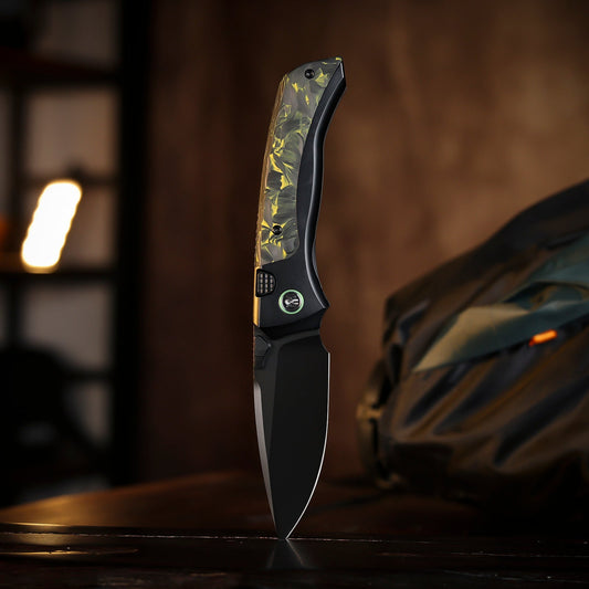 Remette RT-Steed - 3.07" M390 DLC Blade, Yellow Carbon Fibre and Titanium Handle