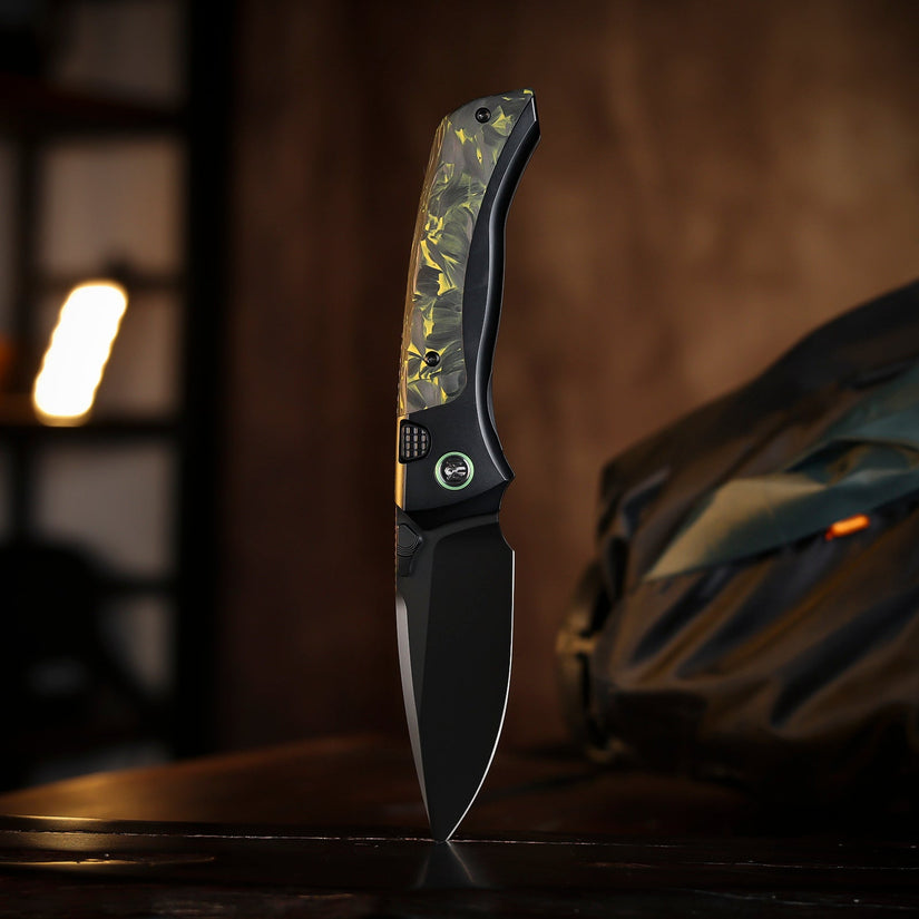 Remette RT-Steed - 3.07" M390 DLC Blade, Yellow Carbon Fibre and Titanium Handle