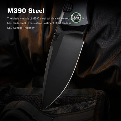 Remette RT-Steed - 3.07" M390 DLC Blade, Yellow Carbon Fibre and Titanium Handle
