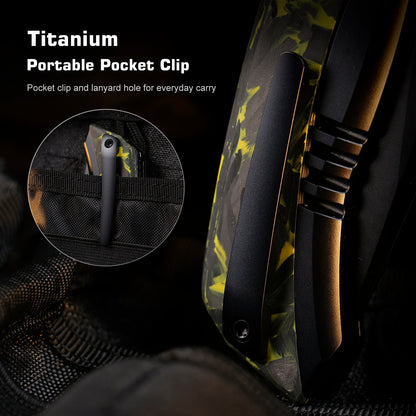 Remette RT-Steed - 3.07" M390 DLC Blade, Yellow Carbon Fibre and Titanium Handle