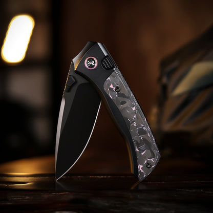 Remette RT-Steed - 3.07" M390 DLC Blade, Pink Carbon Fibre and Titanium Handle