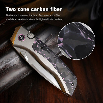 Remette RT-Steed - 3.07" M390 Blade, Pink Carbon Fibre and Titanium Handle