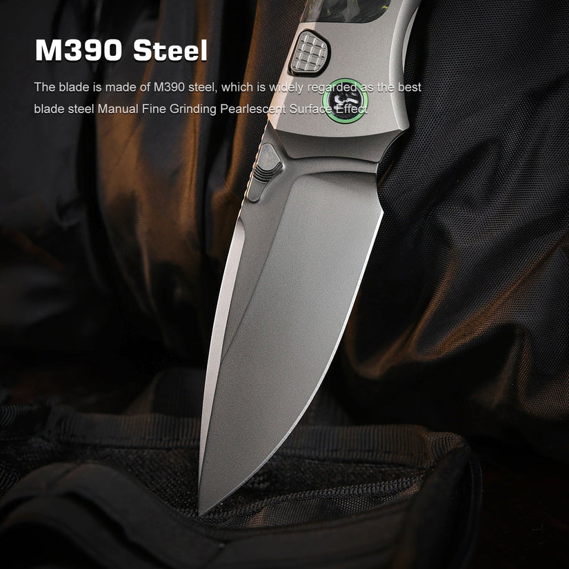 Remette RT-Steed - 3.07" M390 Blade, Yellow Carbon Fibre and Titanium Handle