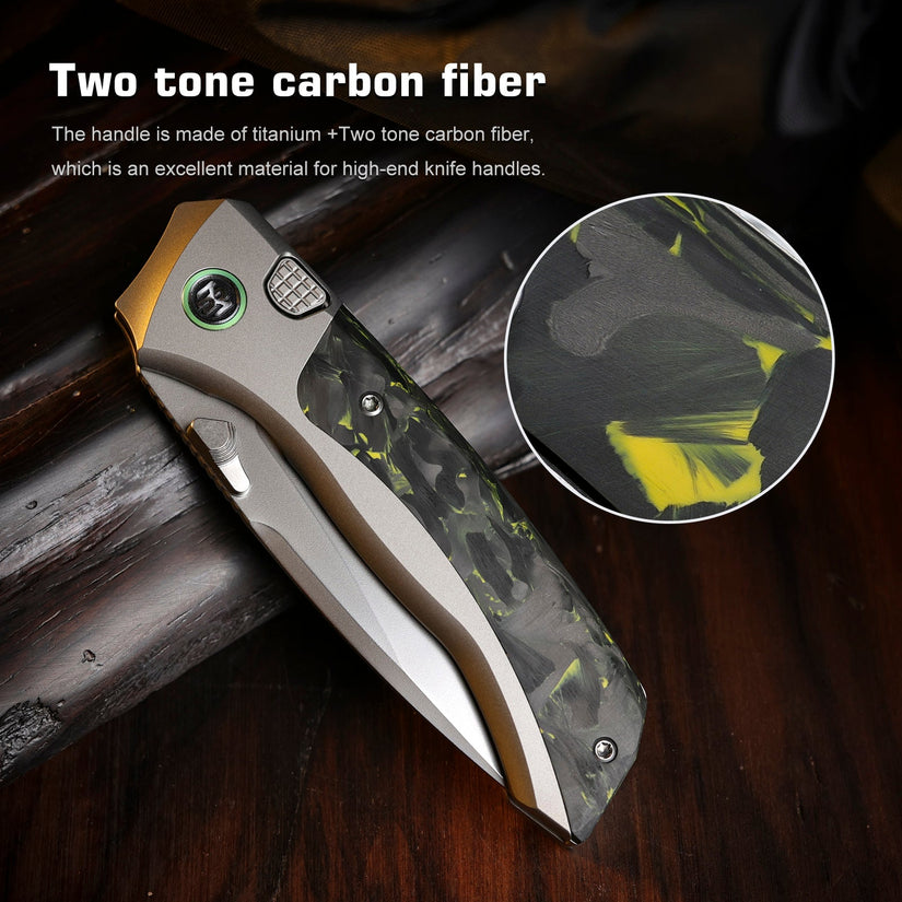 Remette RT-Steed - 3.07" M390 Blade, Yellow Carbon Fibre and Titanium Handle