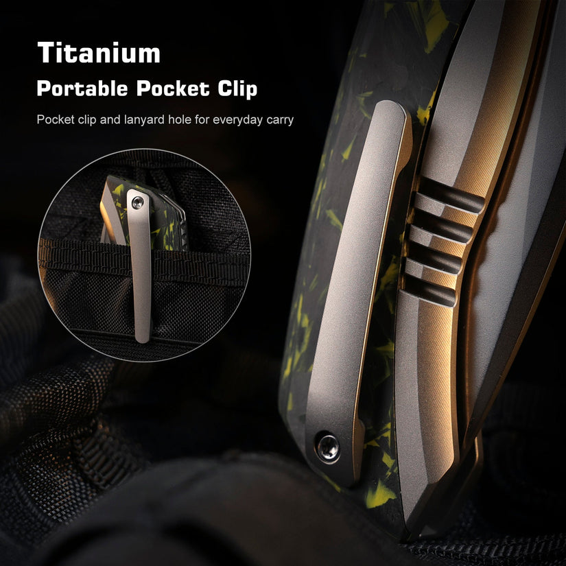 Remette RT-Steed - 3.07" M390 Blade, Yellow Carbon Fibre and Titanium Handle