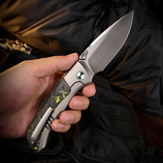 Remette RT-Steed - 3.07" M390 Blade, Yellow Carbon Fibre and Titanium Handle