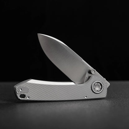 Vosteed Raccoon V Vanchor Lock A4003 - 3.22" M390 Satin Blade, Titanium Handle