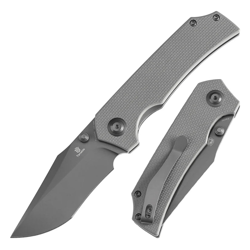 Tenable Fermi T1122A5 - 3.11" 14C28N Grey Blade, Grey G10 Handle