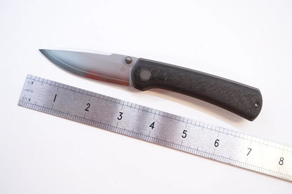 North Mountain Blade Ultra Carbon Fibre - 3" SLD-Magic Steel Drop Point Blade, 3K Carbon Fibre Handle