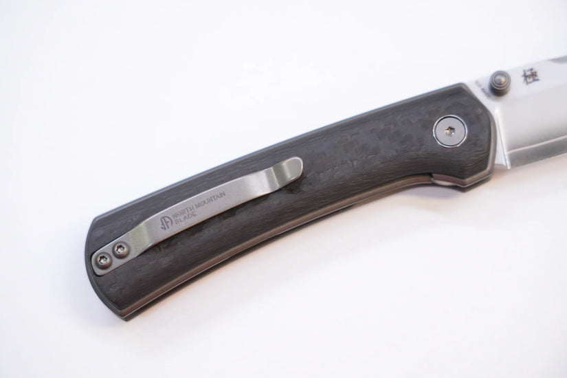 North Mountain Blade Ultra Carbon Fibre - 3" SLD-Magic Steel Drop Point Blade, 3K Carbon Fibre Handle