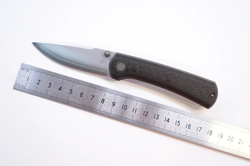 North Mountain Blade Ultra Carbon Fibre - 3" SLD-Magic Steel Drop Point Blade, 3K Carbon Fibre Handle