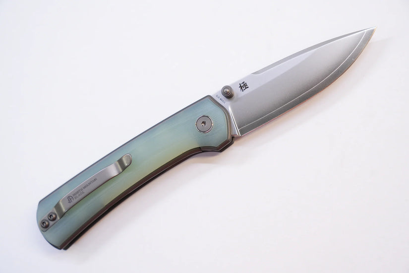 North Mountain Blade Ultra G10 - 3" SLD-Magic Steel Drop Point Blade, Jade G10 Handle