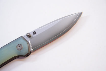 North Mountain Blade Ultra G10 - 3" SLD-Magic Steel Drop Point Blade, Jade G10 Handle
