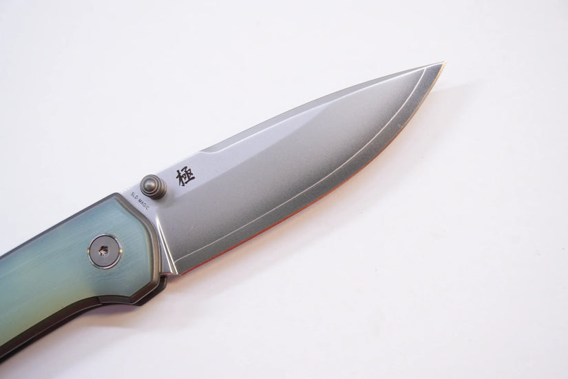 North Mountain Blade Ultra G10 - 3" SLD-Magic Steel Drop Point Blade, Jade G10 Handle