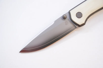 North Mountain Blade Ultra G10 - 3" SLD-Magic Steel Drop Point Blade, White G10 Handle