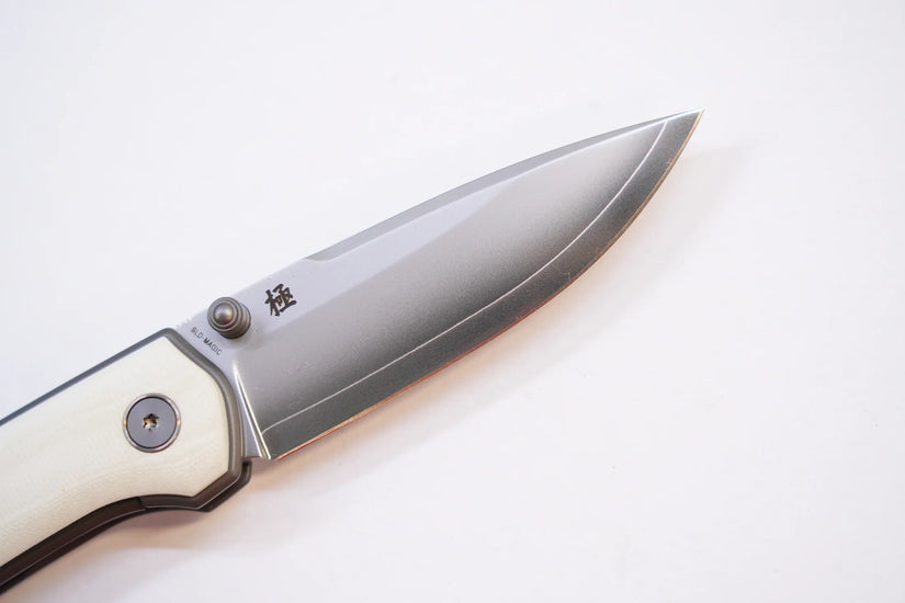 North Mountain Blade Ultra G10 - 3" SLD-Magic Steel Drop Point Blade, White G10 Handle