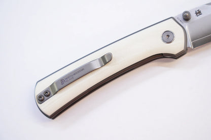 North Mountain Blade Ultra G10 - 3" SLD-Magic Steel Drop Point Blade, White G10 Handle