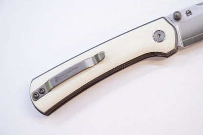 North Mountain Blade Ultra G10 - 3" SLD-Magic Steel Drop Point Blade, White G10 Handle