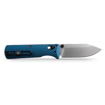 Vosteed Vombat A4103 - 2.92" M390 Stonewash Zulu Blade, Steel Blue Aluminium Handle