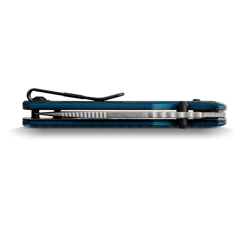 Vosteed Vombat A4103 - 2.92" M390 Stonewash Zulu Blade, Steel Blue Aluminium Handle