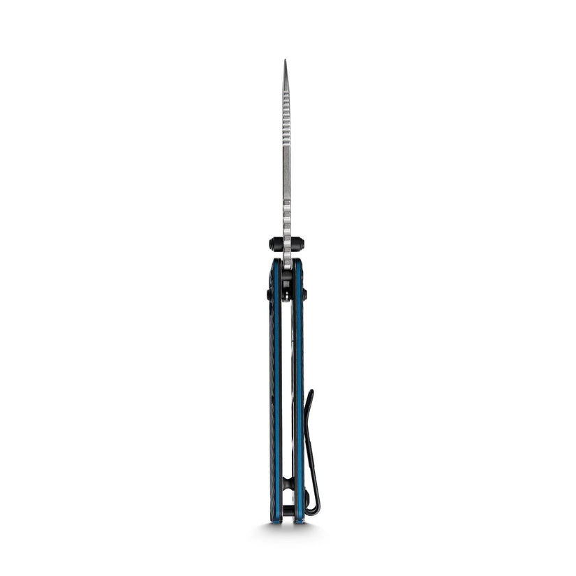 Vosteed Vombat A4103 - 2.92" M390 Stonewash Zulu Blade, Steel Blue Aluminium Handle