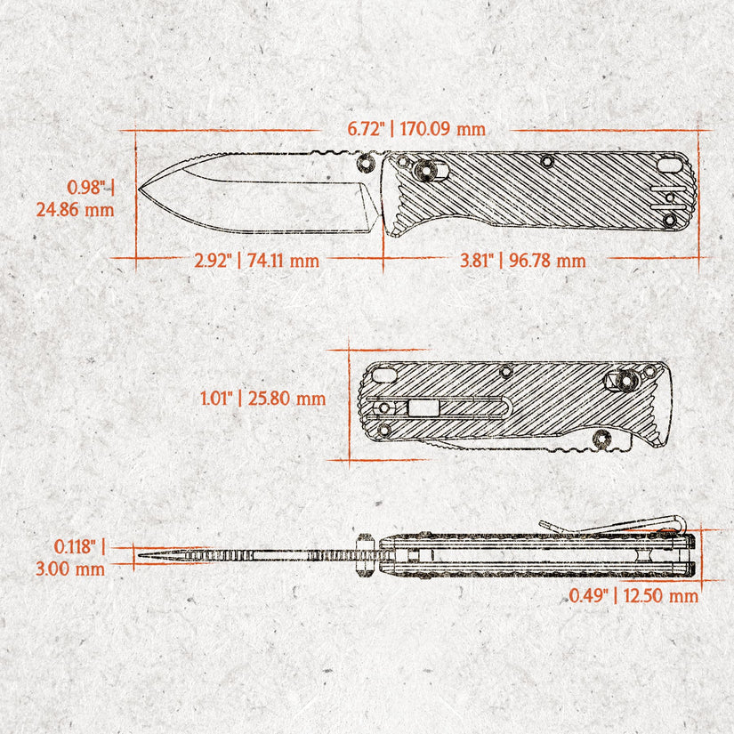 Vosteed Vombat A4104 - 2.92" M390 Satin Zulu Blade, Grey Aluminium Handle