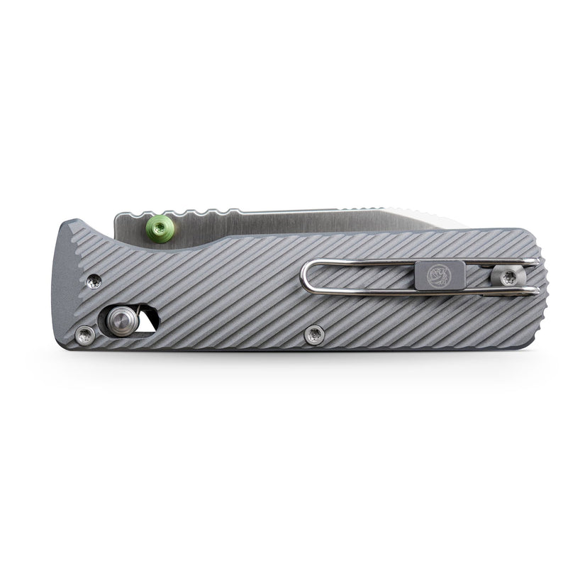 Vosteed Vombat A4104 - 2.92" M390 Satin Zulu Blade, Grey Aluminium Handle