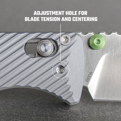 Vosteed Vombat A4104 - 2.92" M390 Satin Zulu Blade, Grey Aluminium Handle