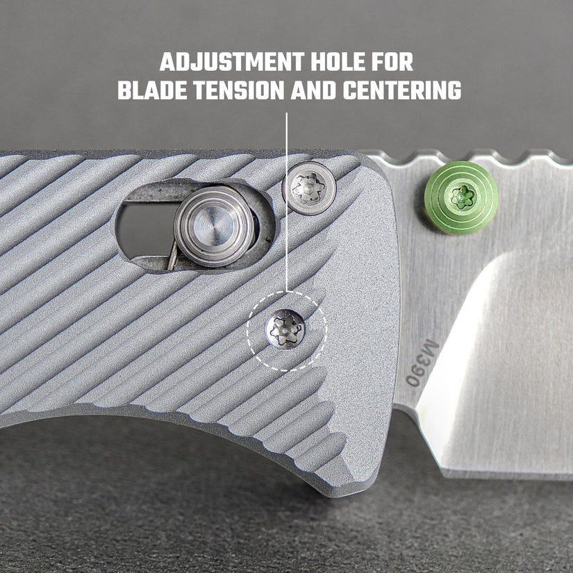 Vosteed Vombat A4104 - 2.92" M390 Satin Zulu Blade, Grey Aluminium Handle