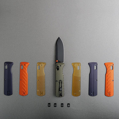 Vosteed Vombat A4105 - 2.92" M390 Black Stonewash Drop Point Blade, Olive Green Aluminium Handle