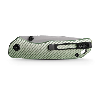 Vosteed Marten A1602 - 2.98" 154CM Stonewash Blade, Green Aluminium Handle
