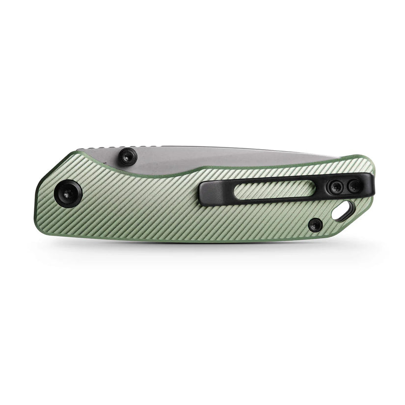 Vosteed Marten A1602 - 2.98" 154CM Stonewash Blade, Green Aluminium Handle