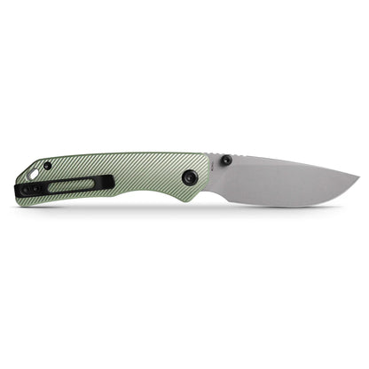 Vosteed Marten A1602 - 2.98" 154CM Stonewash Blade, Green Aluminium Handle
