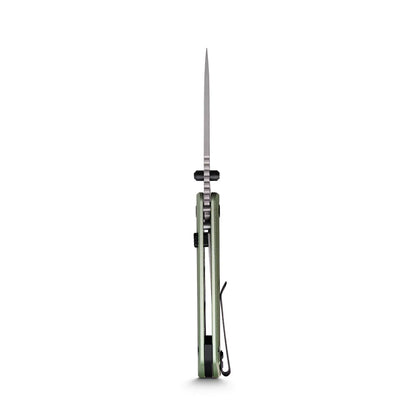 Vosteed Marten A1602 - 2.98" 154CM Stonewash Blade, Green Aluminium Handle