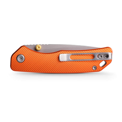 Vosteed Marten A1604 - 2.98" 154CM Stonewash Blade, Orange Aluminium Handle