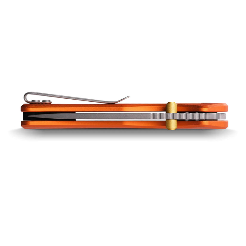 Vosteed Marten A1604 - 2.98" 154CM Stonewash Blade, Orange Aluminium Handle